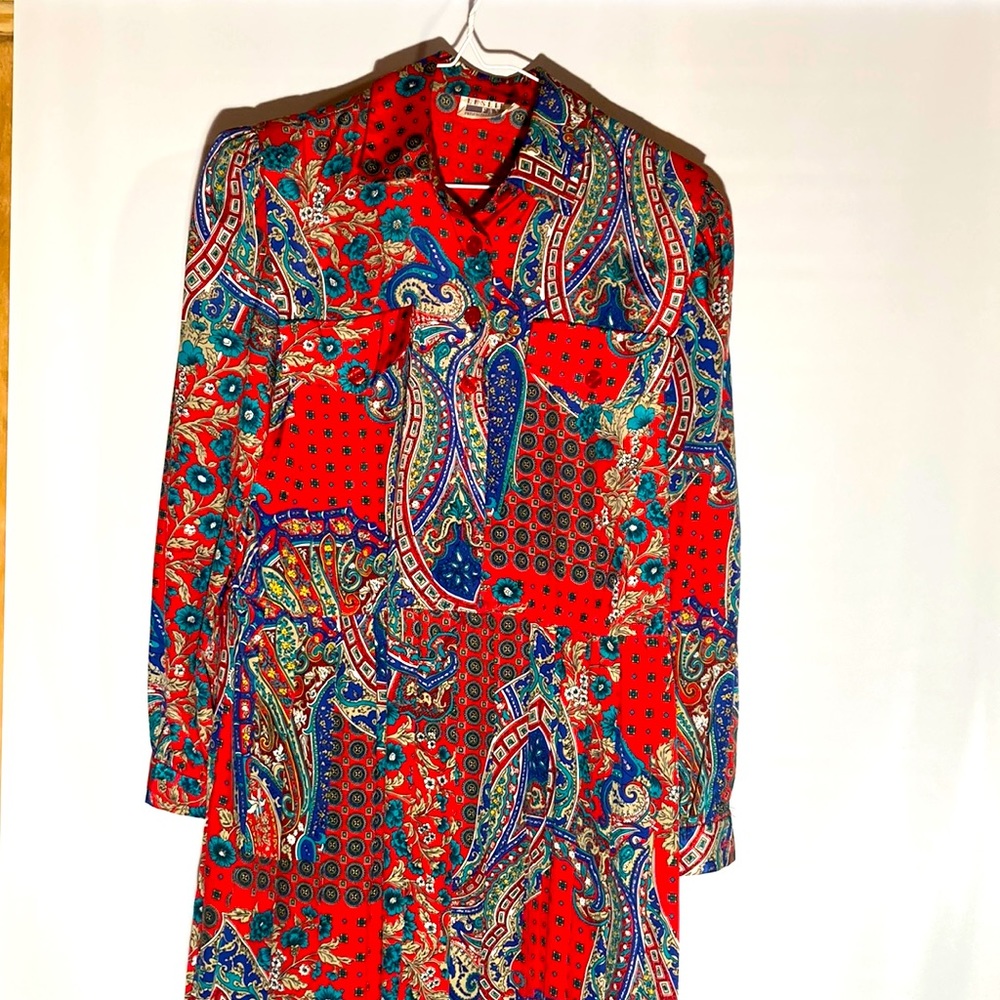 Leslie Fay Woman Dress size 10 Long Sleeves With Collar Grandpacore